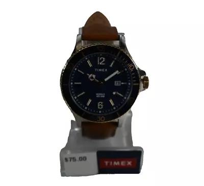 Timex Wristwatch Analog Mens Blue Face Brown Strap • $24.99