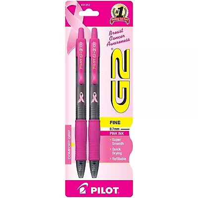 Pilot G2 BCA Retractable Gel Pens Fine Point Pink Ink 2/Pack (31312) 912182 • $11.98