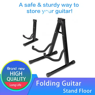 $13.53 • Buy Folding Guitar Stand Floor Rack Electric Acoustic Bass Gig Holder AU