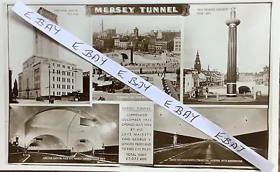 Mersey Tunnel Liverpool Multi View Postcard. Real Photographic Postcard. • £4.99