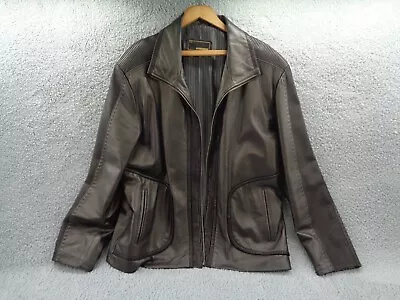 Genuine Lamb Jacket New Venture Mens XL Black Lamb Soft Leather Satin Liner • $90