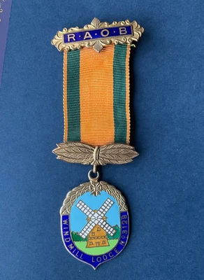 £9.99 • Buy Vintage RAOB Royal Buffaloes Masonic Jewel Silver  Medal Badge Lodge Windmill