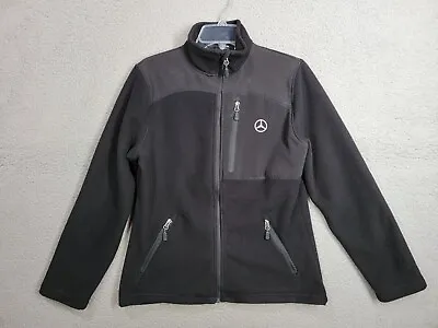 Women's Mercedes Benz Black Fleece Jacket Small Full Zip • $22.99