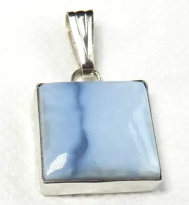 Exquisite  Sterling Silver Mount & Square Blue Opal Cabochons' Pendant  • £18.10