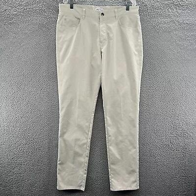 Peter Millar Pants Mens 36x34 Cream EB66 Golf 5 Pocket Performance Chino Pants • $49.99