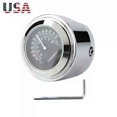 Waterproof Motorcycle Mobike Front Chrome Handlebar Mount Thermometer Luminous G • $13.99