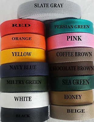 £4.99 • Buy 50 Mm Polypropylene 2'' Inch Wide Webbing Tape Strapping Bags Straps  15 Color