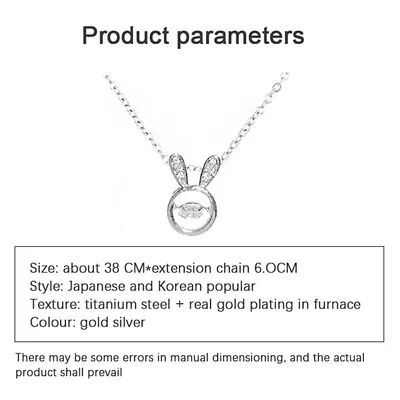 £4.69 • Buy Titanium Steel Cute Bunny Pendant Necklace For Women Fashion Rabbit Cho-qi &^t