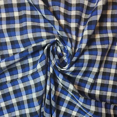 *Clearance* 100% Cotton Gingham Material 1 / 1/4 /1/8  Check Plaid Fabric Meter  • £7.45