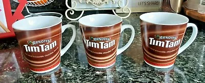 TIM TAM BISCUITS Mugs X 3 BROWN Collectable Ceramic Cups • $30