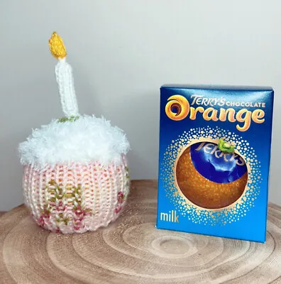 £3 • Buy Hand Knitted Birthday Cake/ Cupcake Chocolate Orange/ Bath Bomb Cover