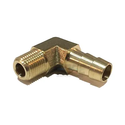 5/16 HOSE BARB ELBOW X 1/8 MALE NPT Brass Pipe Fitting Thread Gas Fuel Water Air • $8.31