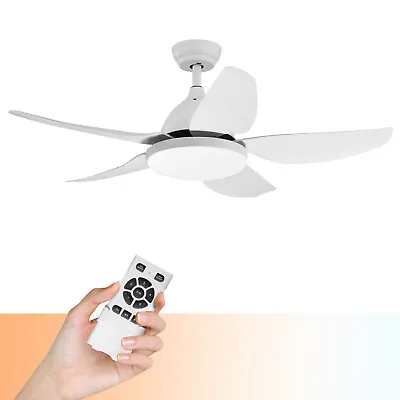 $185 • Buy Costway Kid 42  Ceiling Fan W/LED Light 3 Color Temperature Remote Control White