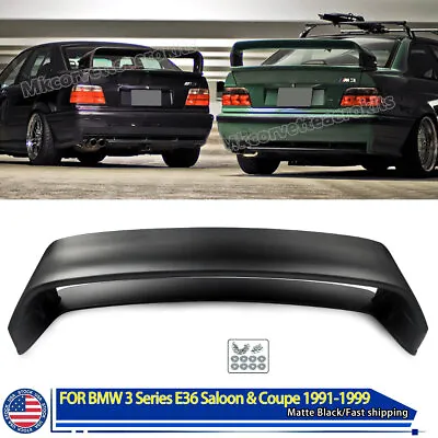 For 92-98 BMW 3 Series E36 M3 LTW High GT Style Rear Trunk MATTE Spoiler Wing • $119.66