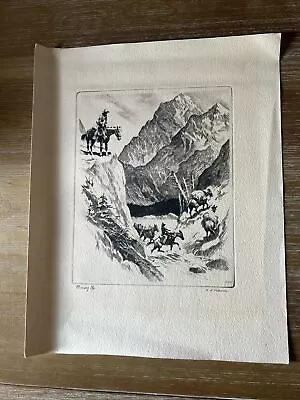 Vintage 1940s RH Palenske Etching Moving Up Signed And Titled • $19.99