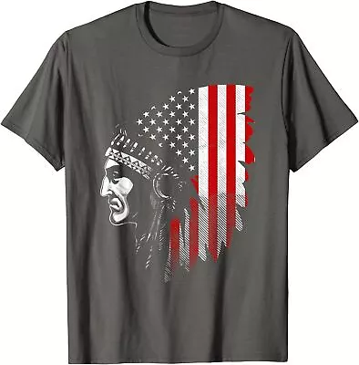 Native American Indian American Flag Headdress Unisex T-Shirt • $19.99