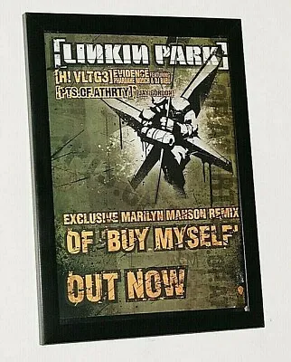 LINKIN PARK Framed 2002 A4 `buy Myself` Manson Mix SINGLE Band Original Poster   • £12.99