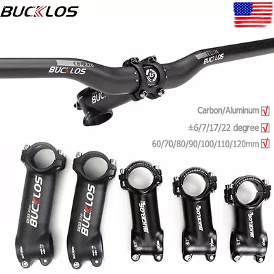 BUCKLOS 31.8mm Carbon Fiber Handlebar Stem Aluminum Alloy 60-120mm Bicycle Parts • $16.99