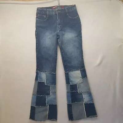 Vintage Zana Di Patchwork Jeans Denim Flare Hippie Boho Fringe Size 5 ~ ZanaDi • $38