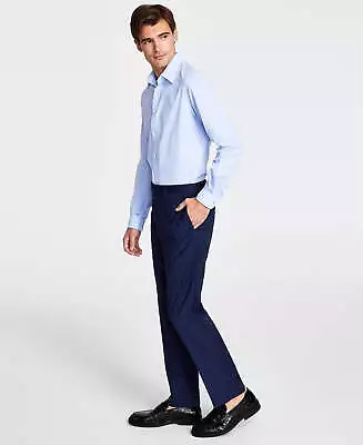 Calvin Klein Men's Slim-Fit Plaid Pants Blue 38 X 32 • $11.81