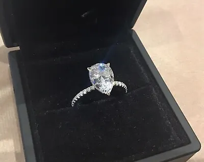 5.5 Carat Lab Created Diamond Engagement Ring With Platinum Plated 925 J & Half • £65