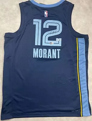 Ja Morant Autographed Signed Memphis Grizzlies Blue Nike Swingman Jersey BAS COA • $5.50