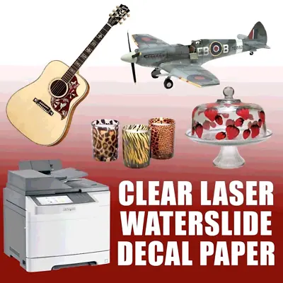£54.89 • Buy Premium CLEAR LASER Waterslide Decal Transfer Paper 8.5 X 11 Standard 50Sh #1