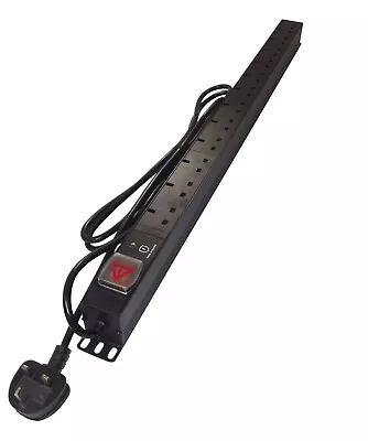 £33 • Buy 12 Way UK PDU VERTICAL MOUNT SURGE PROTECTED 19  Rack Power Distribution Unit