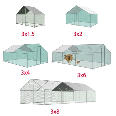 £237.99 • Buy FoxHunter Chicken Run Cage Walk In Coop Poultry Hen Rabbit Kennel Hutch Metal