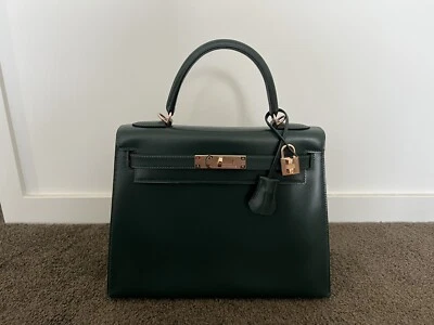 $14900 • Buy Rare Hermes Kelly 28 Verso Special HSS Box Leather Rose Gold Hardware