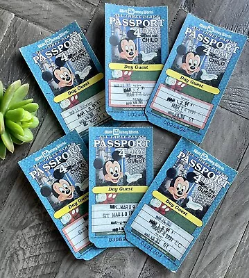 Lot 1991 4Day Used Passport Tickets Walt Disney World- All 3 Parks- Mickey Pass  • $88.20