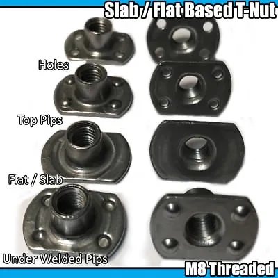 M8 Carbon Steel Tee Spot Slab Based T Shape Nuts 4 Welded Pips Holes & Flat  • £2.70