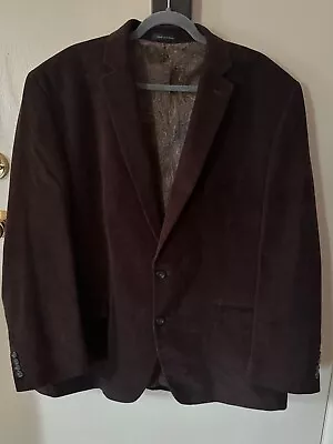 Chaps Mens 48L Chocolate Brown Corduroy Sports Jacket Blazer Paisley Lining • $29.95