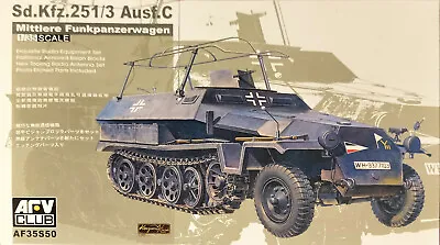 AFV Club 1:35 Sd.Kfz.251/3 Ausf.C Funkpanzerwagen Model Kit #35S50 *SEALED BAGS* • £32.90