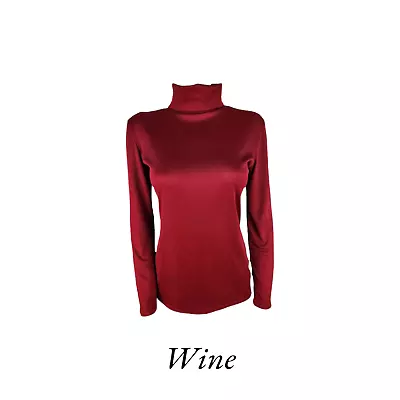 Women’s Ladies Long Sleeeve Turtle Neck Polo Neck Ribb Top Made In Uk Size 8-26 • £6.49