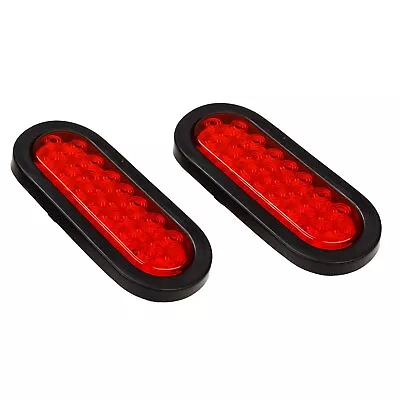 2x 6  Oval  Truck Trailer Stop/Turn/Tail Red 24 LED Brake Lights W/Grommet 24LED • $16.48