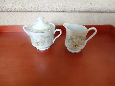 2pc Mikasa  Kabuki  L9011 Sugar Bowl And Creamer Set With Lid • $18.89