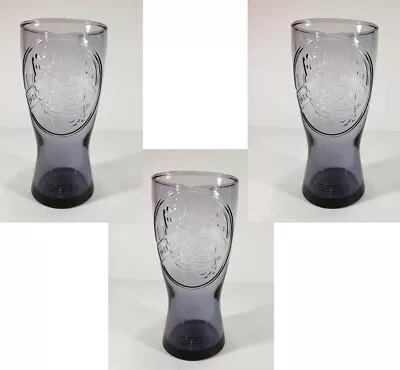 (3) 2012 McDonald's Exclusive Speedee 1955 Purple Tinted Glass Tumbler Raised • $12