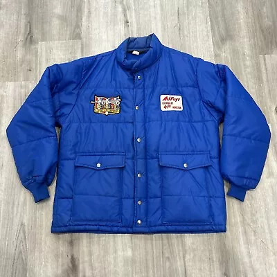 Original 1970's A.J.Foyt Coyote Enterprises Sz. XL Swingster Blue Quilt Jacket • $399.95