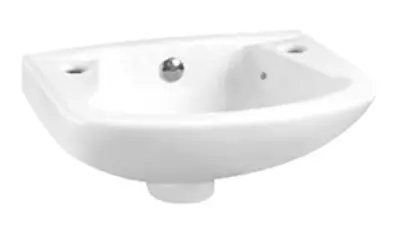 360MM Small Compact Wall Hung Ceramic Cloakroom Basin Sink Mini Tiny 2 Tap Hole • £39.99