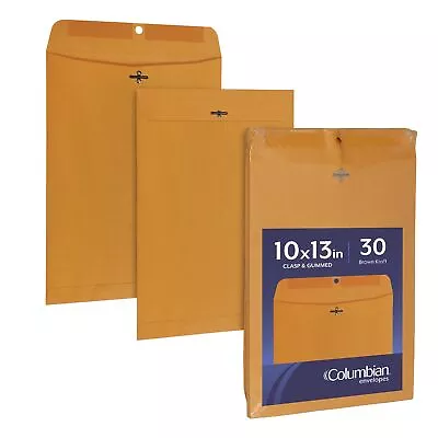 Columbian 10 X 13 Clasp Envelopes Self Seal 28 Lb Brown Kraft For Mailing Fla • $14.48