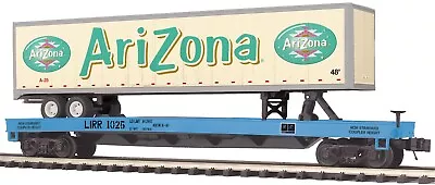 O-Gauge - MTH - Long Island Flatcar W/ 48' Trailer (Arizona) #1025 • $84.99