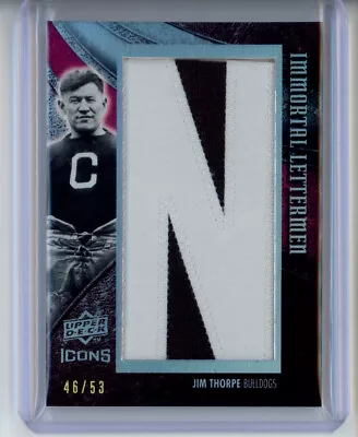 $59.99 • Buy Jim Thorpe Card 46/53 2008 Upper Deck Icons Immortal Lettermen Letter Patch NM