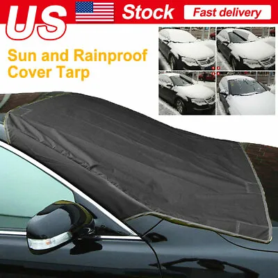 Auto Windshield Snow Sun Cover Tarp Ice Scraper Frost Removal Car Truck Van SUV • $11.99