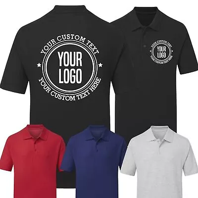 Personalised Custom Printed Polo Shirt Your Text Logo Unisex Workwear Company • £6.99