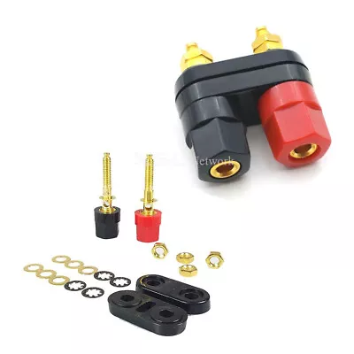 £3.49 • Buy Speaker Amplifier Dual Couple Terminal Binding 4mm Post For Banana Connector Pin