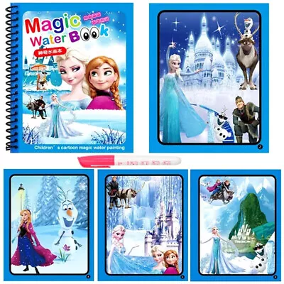 Kids Painting Book Painting With Water Like Aqua Doodle Water Pen Ice Queen Elsa Olaf • £6.06