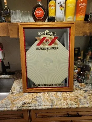 Vintage Original Dos Equis XX Brewing Advertising Mirror 26” Framed Bar Pub Sign • $50