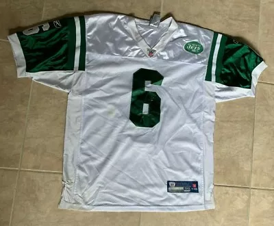 Reebok Mark Sanchez #6 New York Jets White W/ Green Sewn Football Jersey 50 XL • $19.95