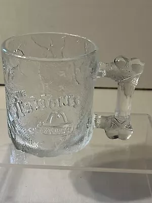 McDonalds Flintstones Glass Mug Cup 1993 Clear Frosted Pre-Dawn  RocDonalds   • $5.99